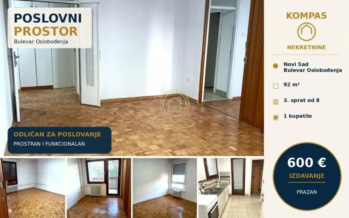 Rent, three bedroom apartment, 92m², Bulevar Oslobodjenja, Novi Sad Sve Podlokacije