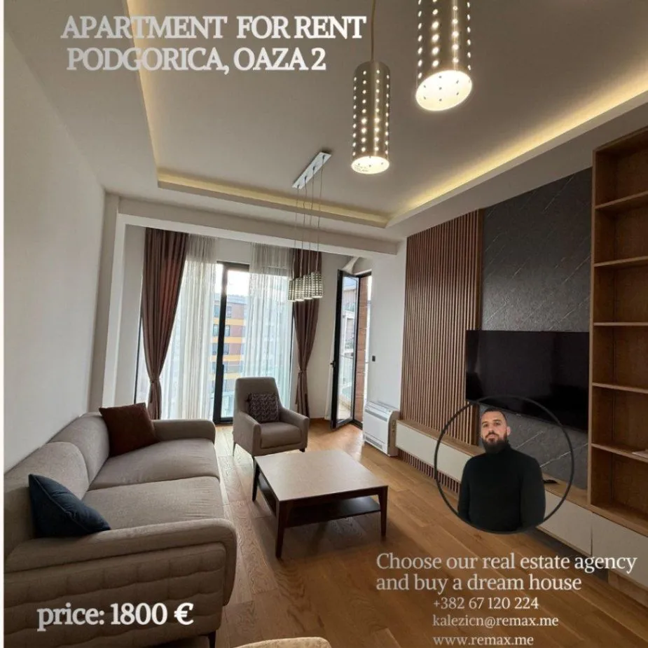 Izdavanje, dvosoban stan, 79m², Kruševac, Podgorica