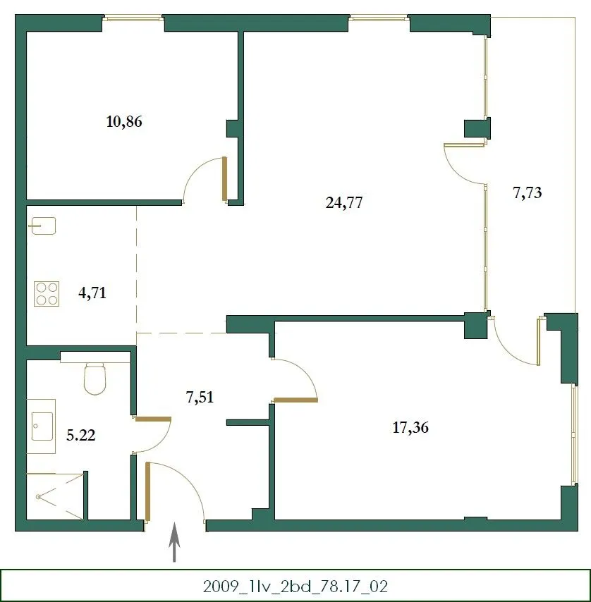 Sale, two bedroom apartment, 78m², Centar, Kolašin