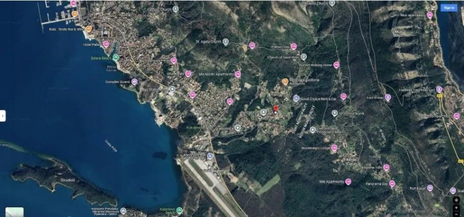 Sale, land lot, 1251m², Gradiošnica, Tivat