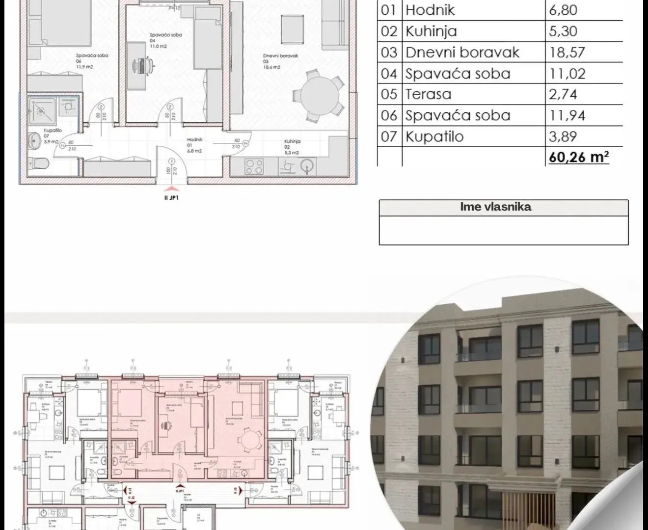 Sale, one bedroom apartment, 41m², Podgorica, Crna Gora