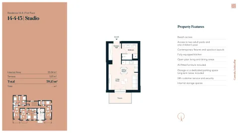 Prodaja, garsonjera, 39m², Luštica Bay, Tivat - image 8