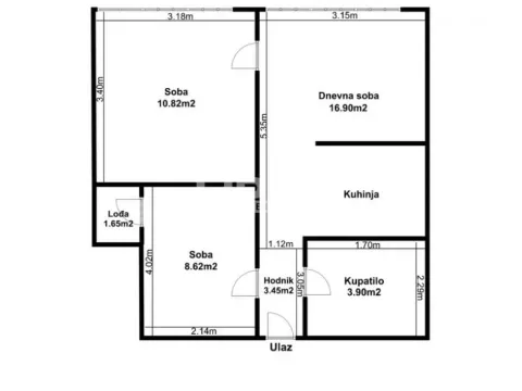 Izdavanje, dvosoban stan, 50m², Novi Beograd Blok 1 Fontana, Novi Beograd Sve Podlokacije - image 11