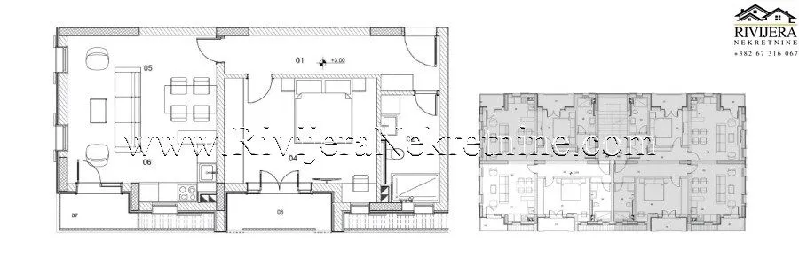 Prodaja, jednosoban stan, 59m², Risan, Kotor