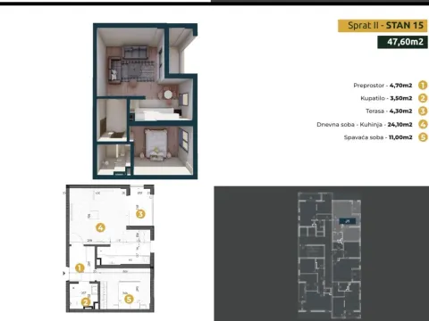 Sale, one bedroom apartment, 48m², Centar, Bar - image 2