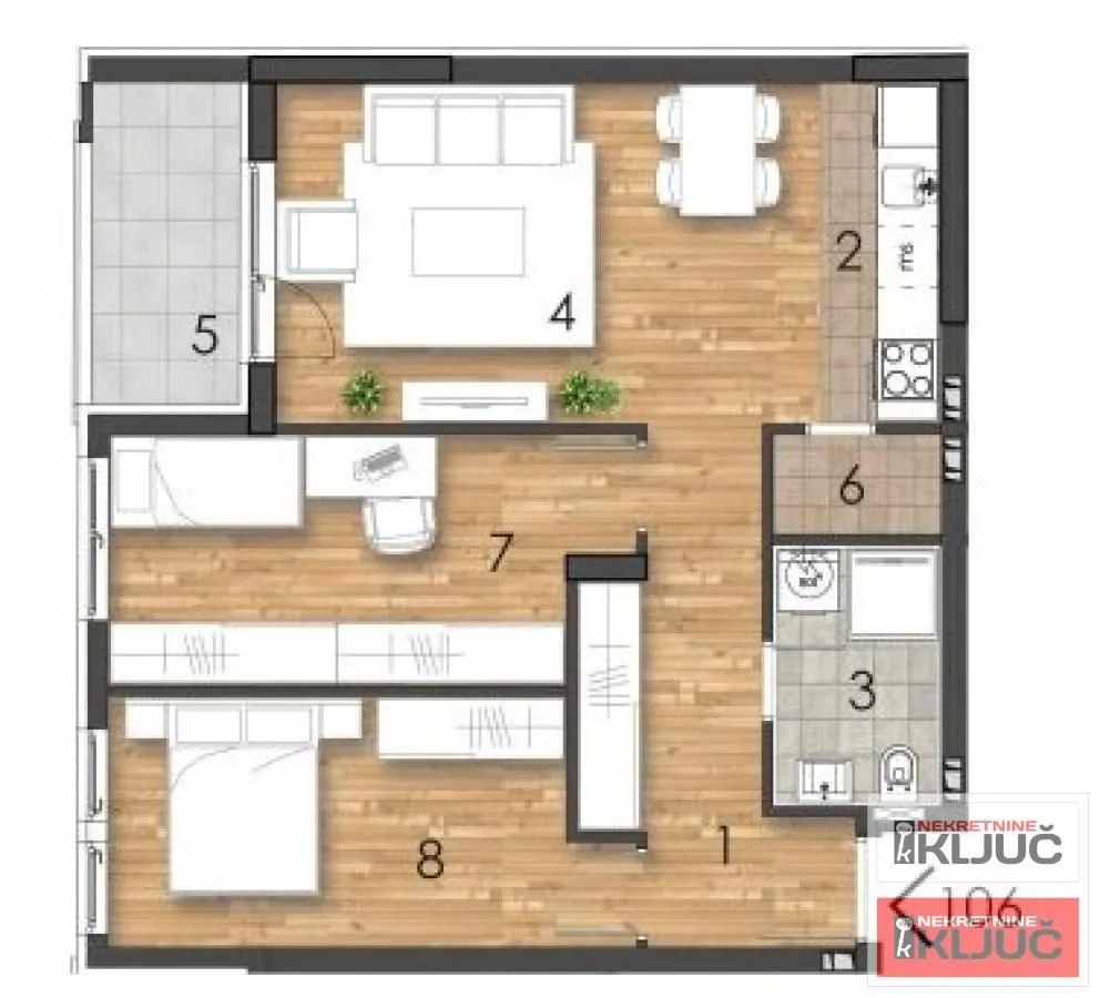 Sale, three bedroom apartment, 65m², Telep, Novi Sad Sve Podlokacije