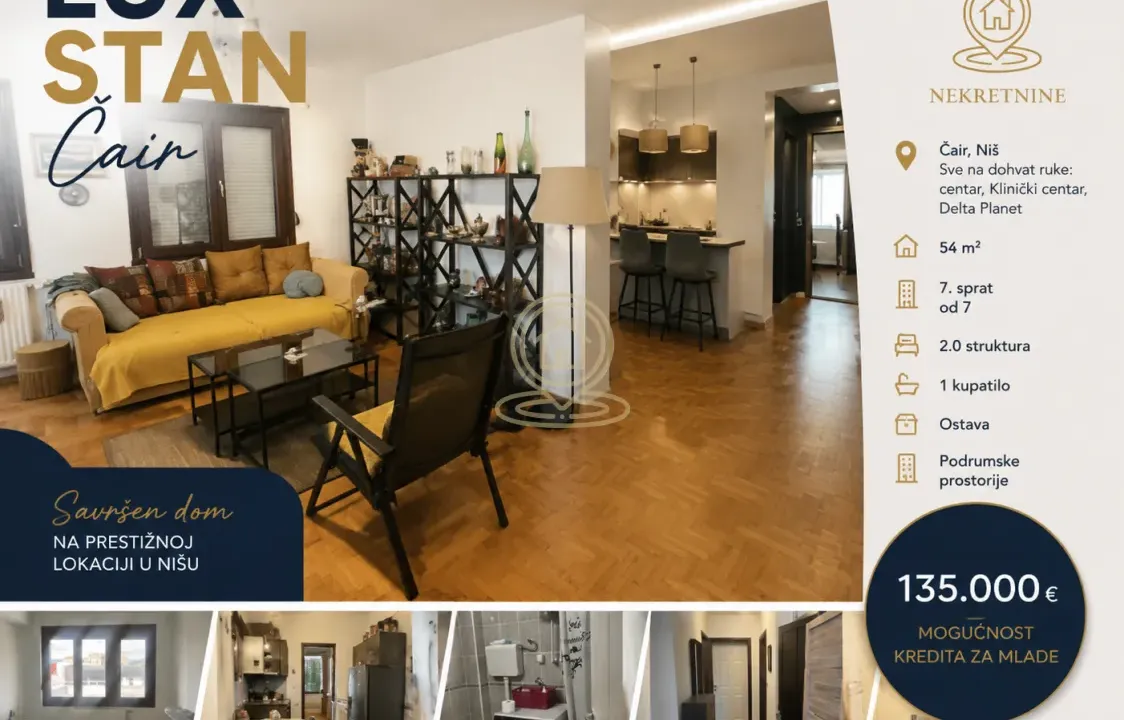 Sale, two bedroom apartment, 54m², Medijana, Niš