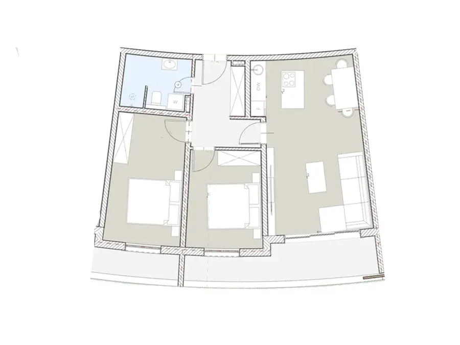 Sale, two bedroom apartment, 78m², Bečići, Budva