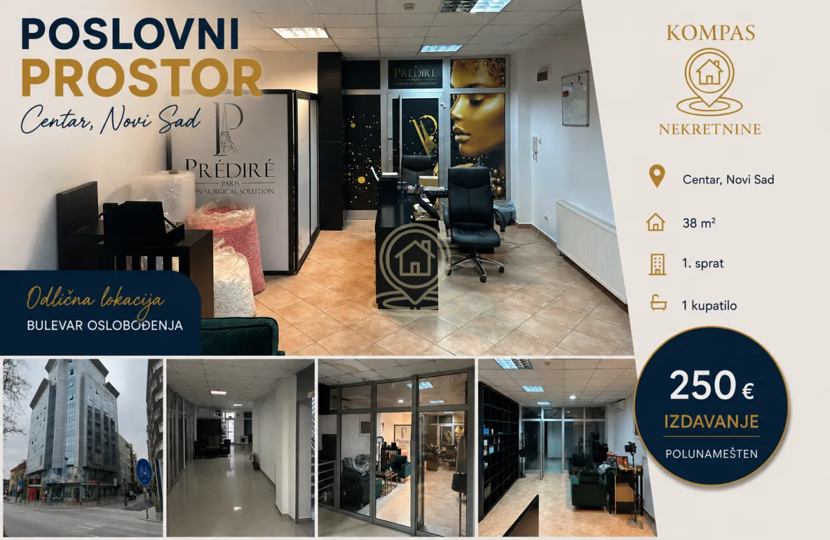 Rent, office space, 38m², Centar, Novi Sad
