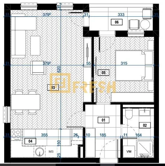 Prodaja, jednosoban stan, 55m², Zabjelo, Podgorica