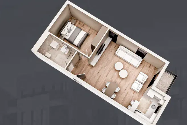 Prodaja, jednosoban stan, 55m², Zabjelo, Podgorica