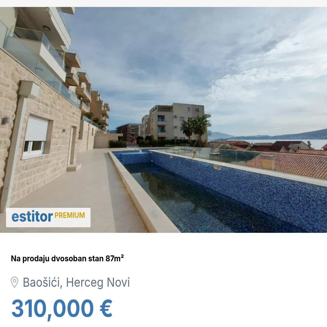 Sale, two bedroom apartment, 87m², Baošići, Herceg Novi