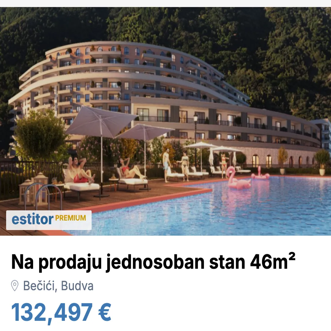 Sale, one bedroom apartment, 46m², Bečići, Budva