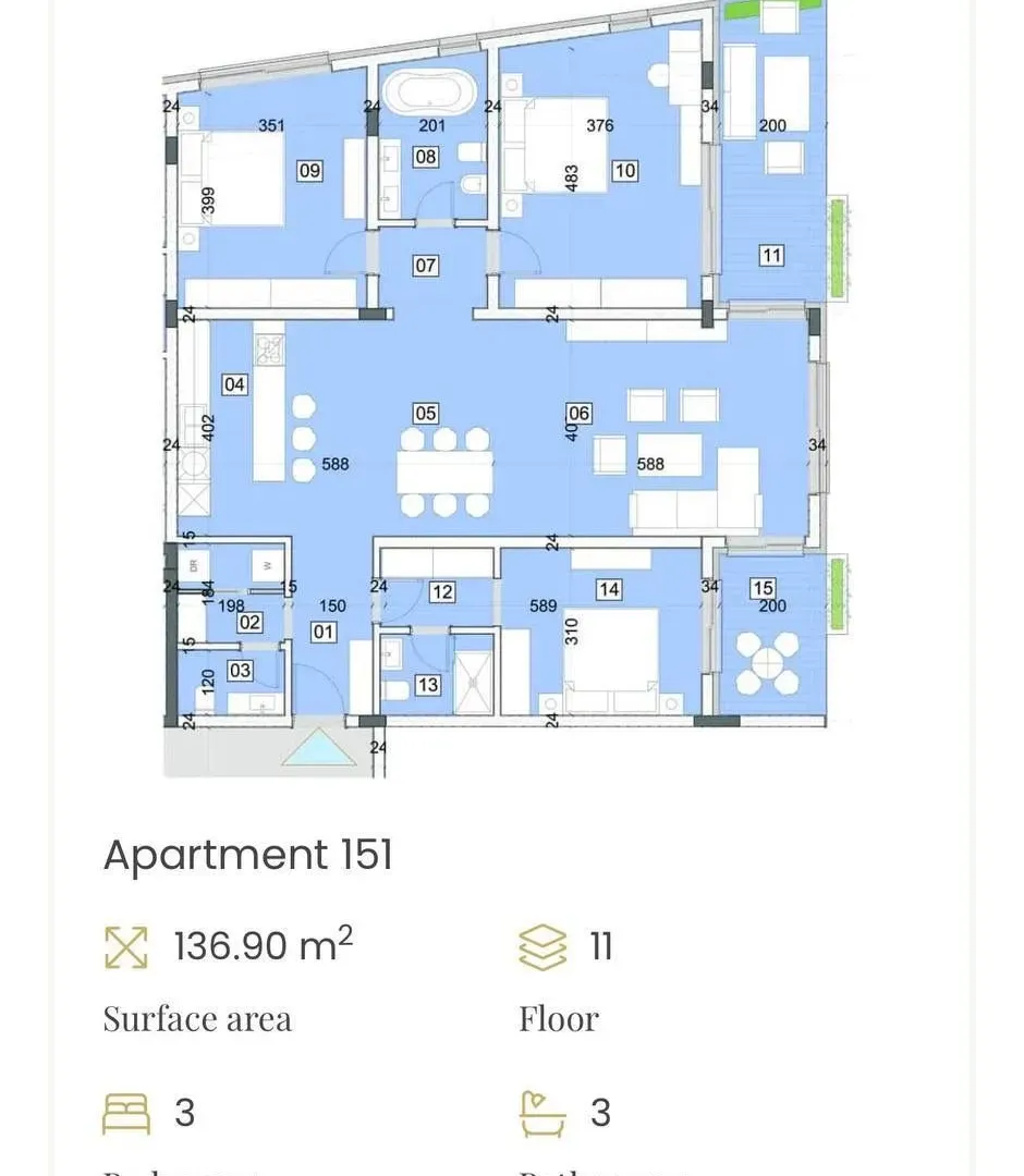 Prodaja, trosoban stan, 137m², Centar, Bar
