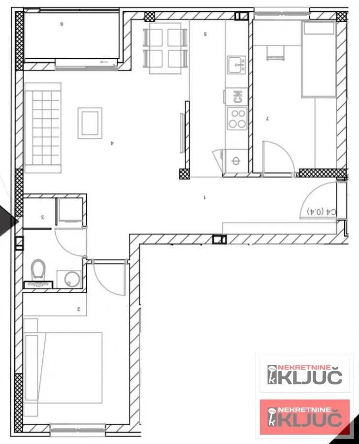 Prodaja, dvosoban stan, 54m², Telep, Novi Sad Sve Podlokacije