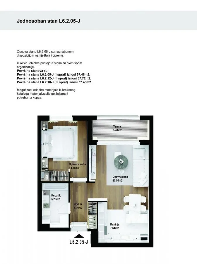 Prodaja, jednosoban stan, 64m², Podgorica, Crna Gora