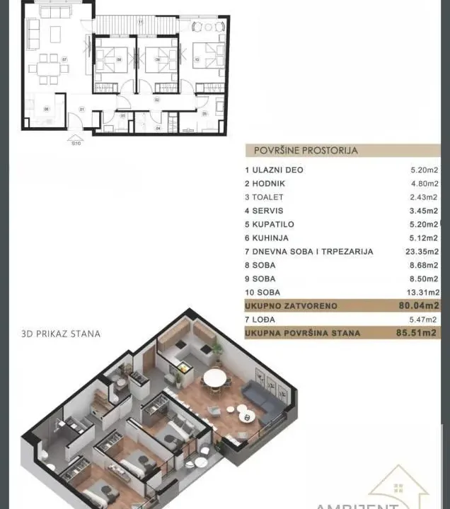 Sale, four bedroom apartment, 86m², Vračar Sve Podlokacije, Beograd