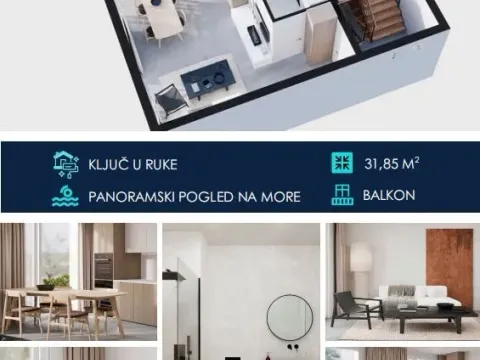 Sale, studio apartment, 31m², Tivat, Crna Gora - image 11