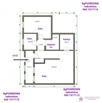 Floor plan of the apartment with room layout and dimensions. - image 2