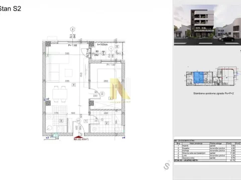 Prodaja, jednosoban stan, 42m², Bulevar patrijarha Pavla, Novi Sad Sve Podlokacije