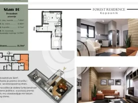 Sale, one bedroom apartment, 31m², Kraljevi Čardaci, Kopaonik - image 6