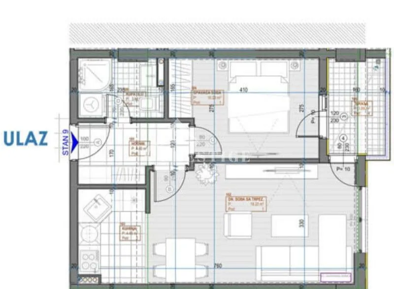 Prodaja, jednosoban stan, 45m², Zabjelo, Podgorica