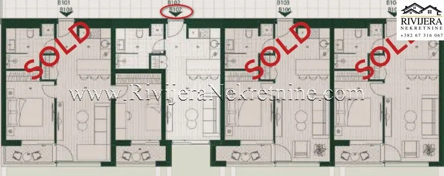 Prodaja, stan, 27m², Mrčevac, Tivat