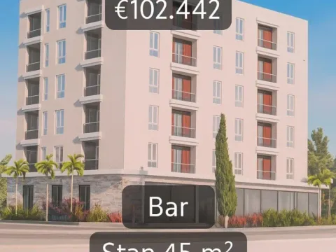 Sale, one bedroom apartment, 45m², Čeluga, Bar