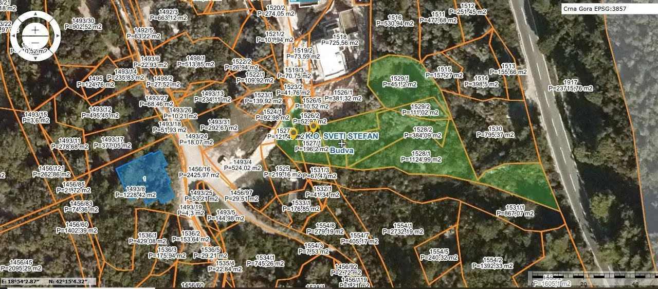Prodaja, plac, 2390m², Sveti Stefan, Budva