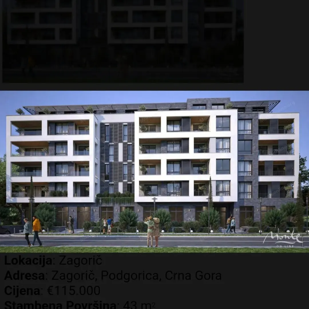 Prodaja, jednosoban stan, 43m², Zagorič, Podgorica