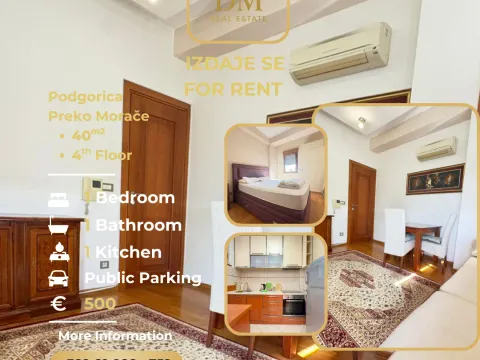 Rent, one bedroom apartment, 40m², Preko Morače, Podgorica - image 1