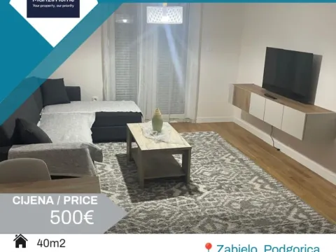 Rent, one bedroom apartment, 40m², Zabjelo, Podgorica