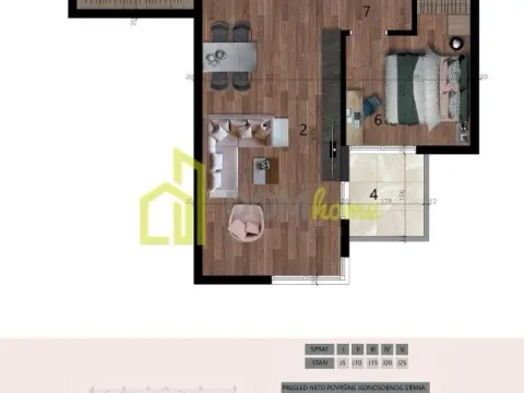 Sale, one bedroom apartment, 52m², Šušanj, Bar - image 3