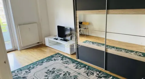 Spavaća soba sa velikim plakarom, TV komodom i tepihom. - image 9