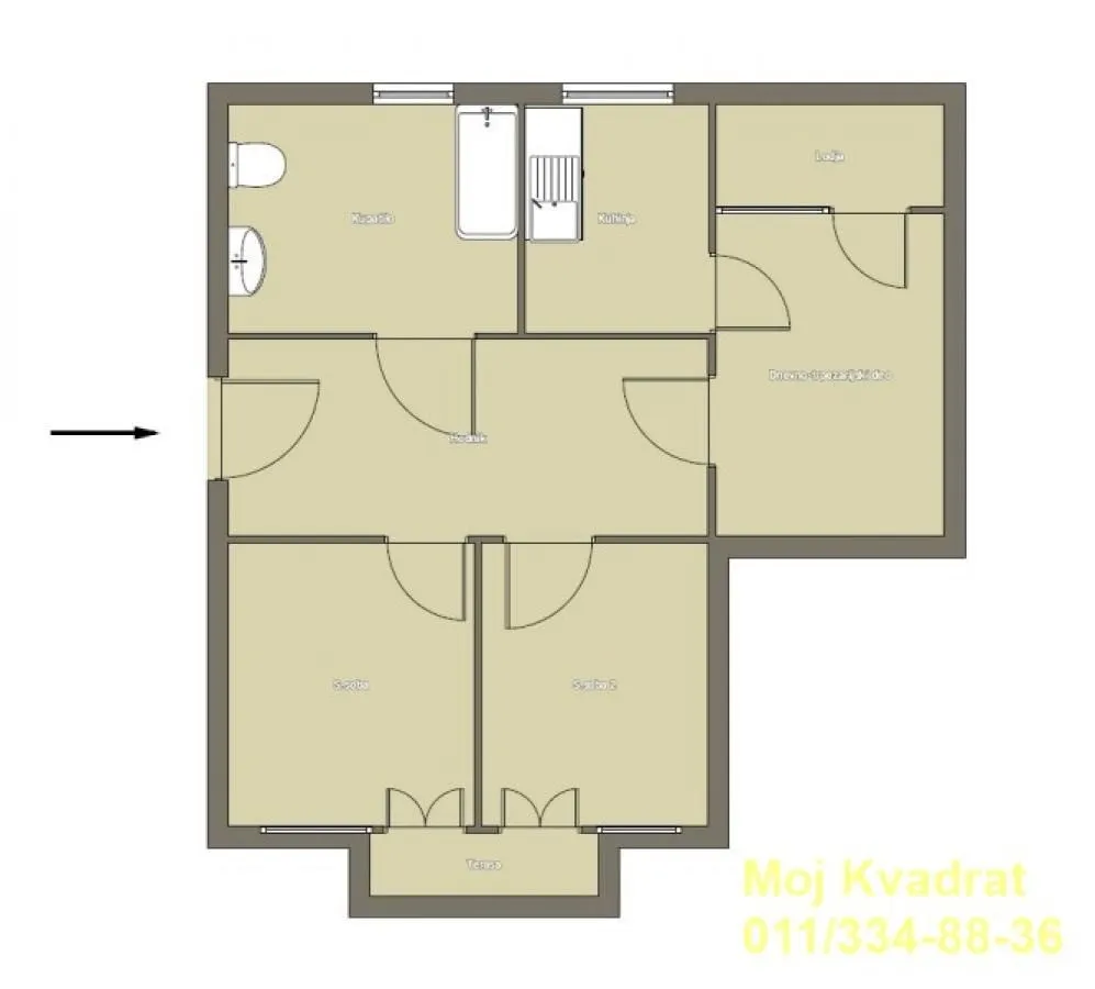 Prodaja, dvosoban stan, 68m², Stari Grad, Beograd