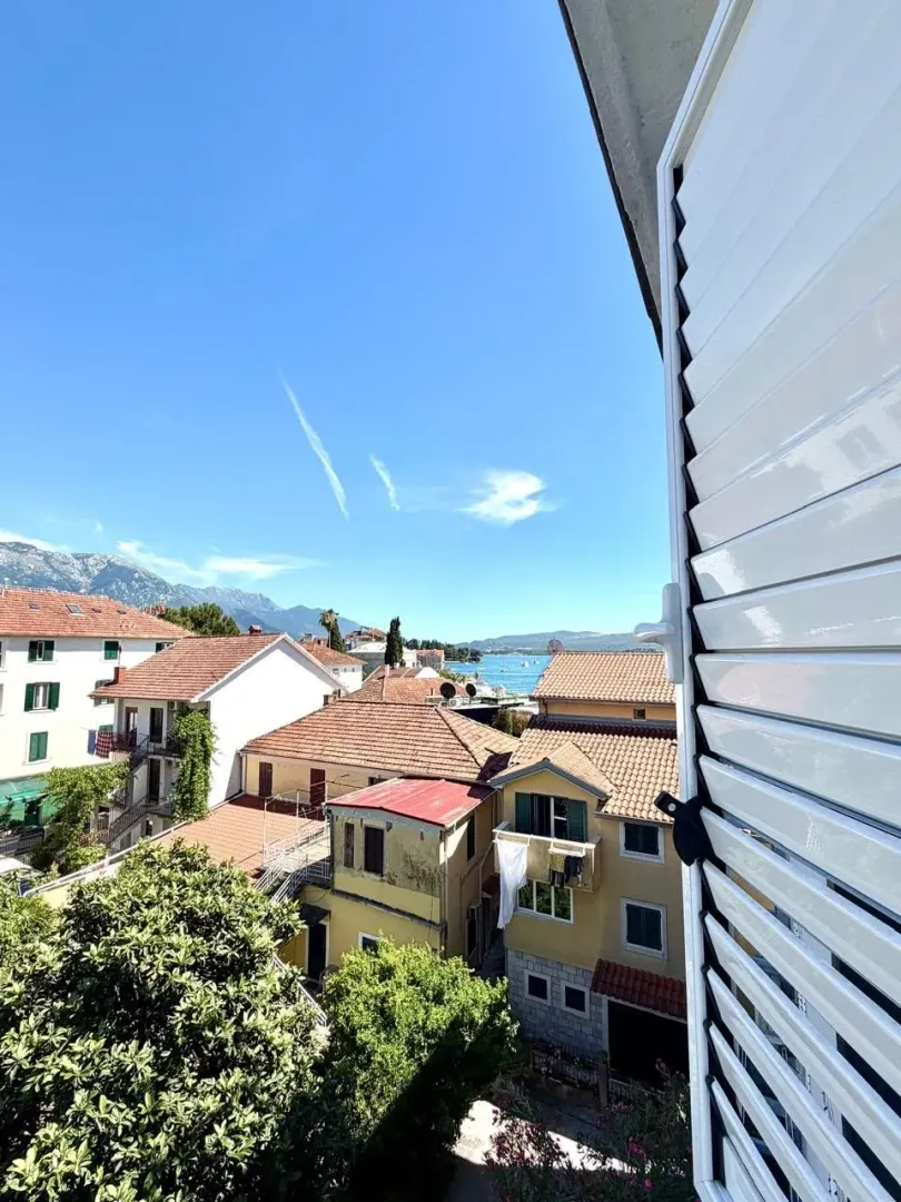 View from the terrace overlooking the neighborhood and the sea.