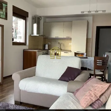 Dnevni boravak sa garniturom i pogledom na kuhinju sa trpezarijom. - image 3