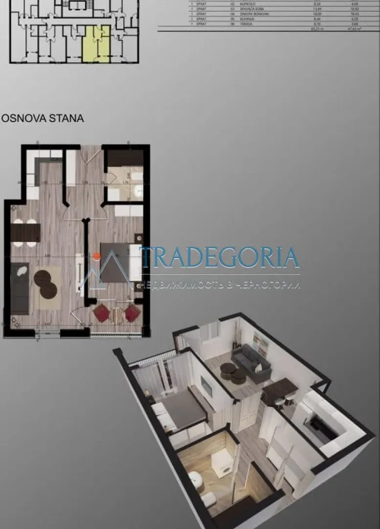 Prodaja, jednosoban stan, 46m², Bar, Crna Gora