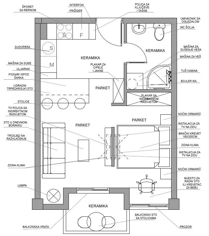 Prodaja, jednosoban stan, 32m², Zabjelo, Podgorica
