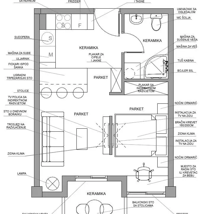 Prodaja, jednosoban stan, 32m², Zabjelo, Podgorica