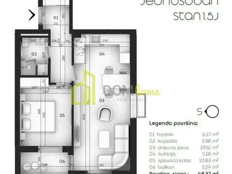 Prodaja, jednosoban stan, 48m², Tološi, Podgorica - image 2