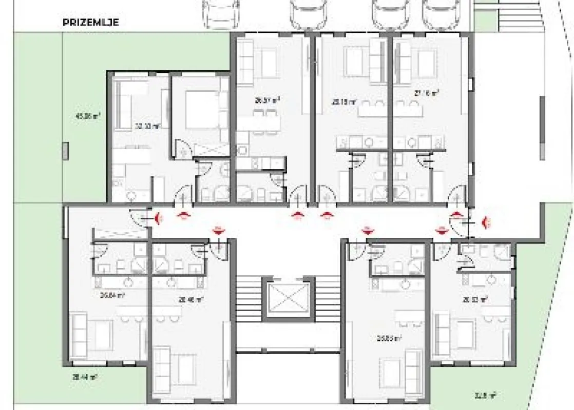 Studio Apartment 21m², New Complex, Polje, Bar 5