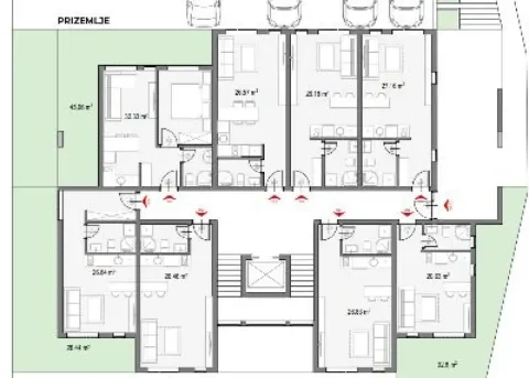 Studio Apartment 21m², New Complex, Polje, Bar 10