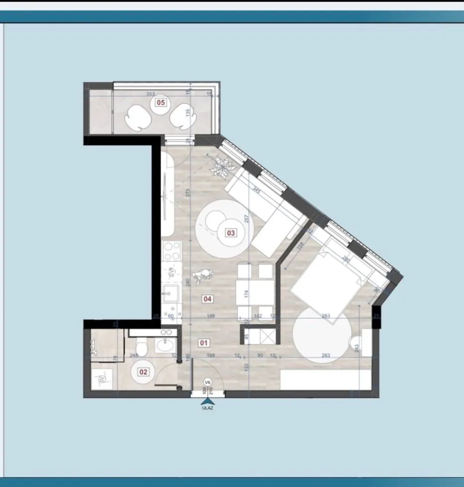 Prodaja, jednosoban stan, 42m², Bjeliši, Bar