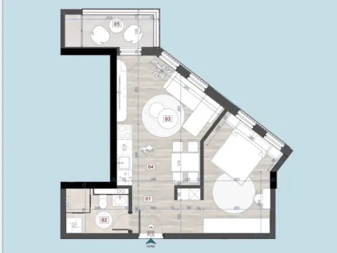 Sale, one bedroom apartment, 42m², Bjeliši, Bar - image 5
