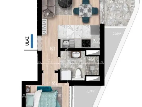 Sale, one bedroom apartment, 43m², Bečići, Budva - image 10