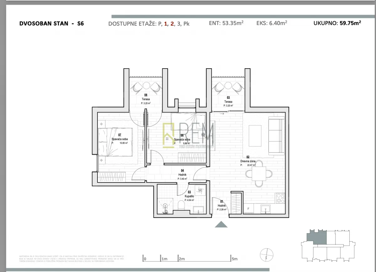 Sale, two bedroom apartment, 60m², Kolašin, Crna Gora