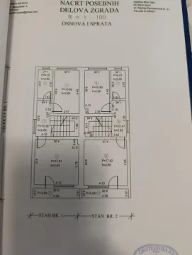 Osnova i nacrt posebnih delova zgrade sa merama prostorija. - image 6