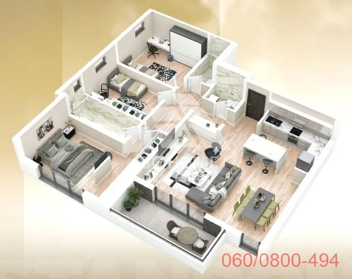 Sale, four bedroom apartment, 132m², Voždovac Sve Podlokacije, Beograd