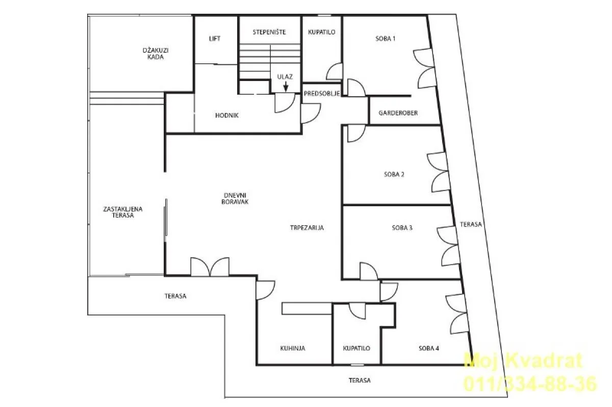 Sale, apartment, 232m², Banovo Brdo, Beograd